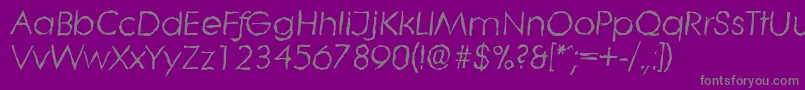 LiterarandomItalic-fontti – harmaat kirjasimet violetilla taustalla