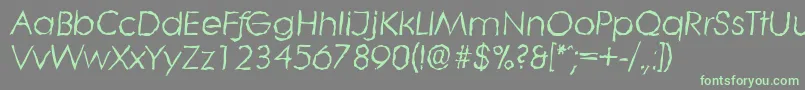 フォントLiterarandomItalic – 灰色の背景に緑のフォント