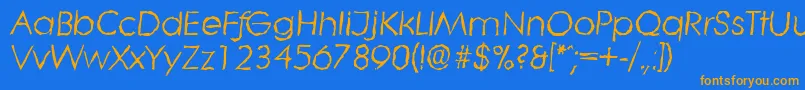 LiterarandomItalic Font – Orange Fonts on Blue Background