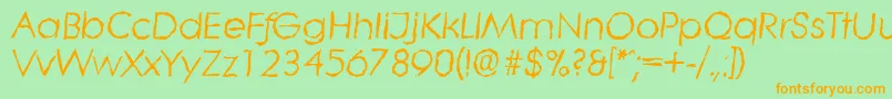 LiterarandomItalic Font – Orange Fonts on Green Background