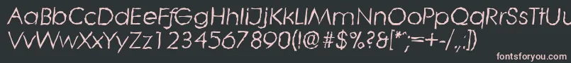 LiterarandomItalic-fontti – vaaleanpunaiset fontit mustalla taustalla