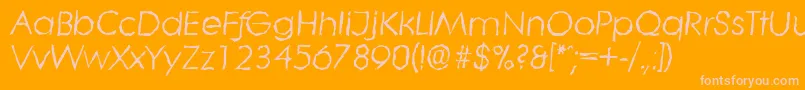 LiterarandomItalic-Schriftart – Rosa Schriften auf orangefarbenem Hintergrund