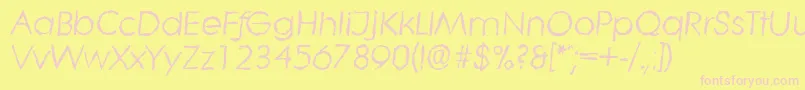 LiterarandomItalic Font – Pink Fonts on Yellow Background