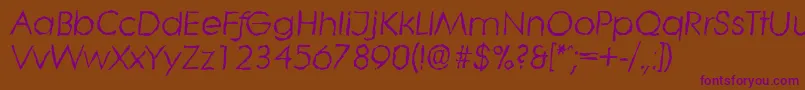 LiterarandomItalic-Schriftart – Violette Schriften auf braunem Hintergrund
