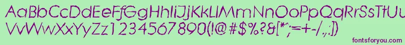 LiterarandomItalic-fontti – violetit fontit vihreällä taustalla