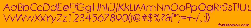 LiterarandomItalic-fontti – violetit fontit oranssilla taustalla