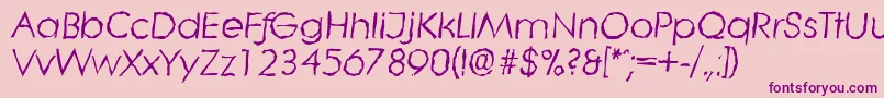 LiterarandomItalic Font – Purple Fonts on Pink Background
