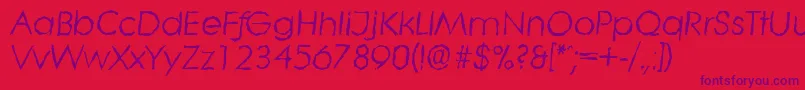 LiterarandomItalic-Schriftart – Violette Schriften auf rotem Hintergrund