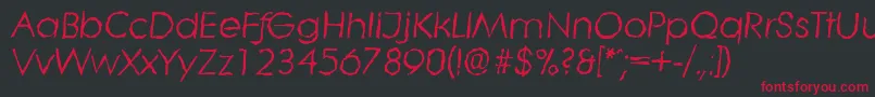 LiterarandomItalic-Schriftart – Rote Schriften auf schwarzem Hintergrund