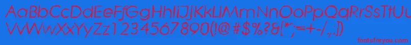 LiterarandomItalic Font – Red Fonts on Blue Background