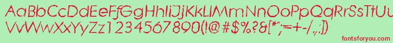 LiterarandomItalic-fontti – punaiset fontit vihreällä taustalla