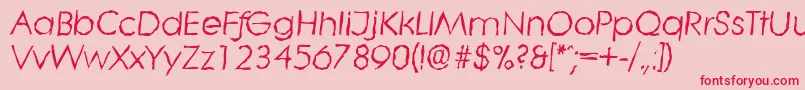 フォントLiterarandomItalic – ピンクの背景に赤い文字
