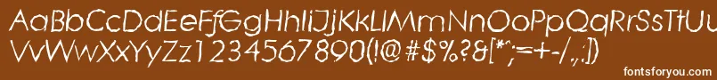LiterarandomItalic-fontti – valkoiset fontit ruskealla taustalla