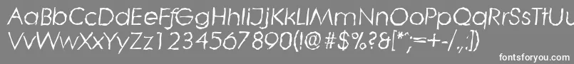 LiterarandomItalic-fontti – valkoiset fontit harmaalla taustalla