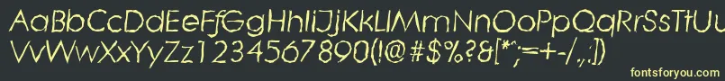 LiterarandomItalic-Schriftart – Gelbe Schriften auf schwarzem Hintergrund