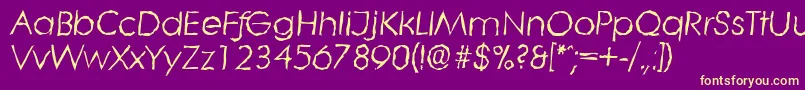 LiterarandomItalic Font – Yellow Fonts on Purple Background