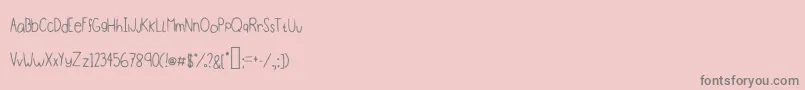 Więcej informacji o czcionce Pudding Czcionka Pudding – szare czcionki na różowym tle