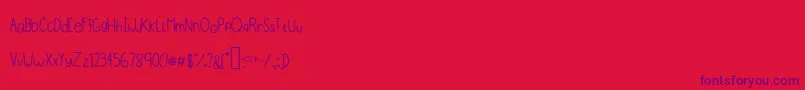 Pudding Font – Purple Fonts on Red Background