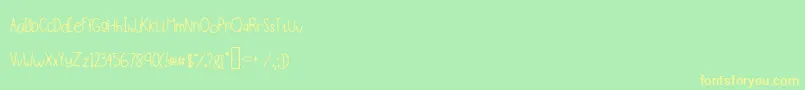 Pudding-fontti – keltaiset fontit vihreällä taustalla