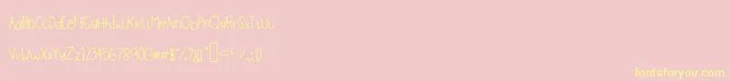Pudding Font – Yellow Fonts on Pink Background