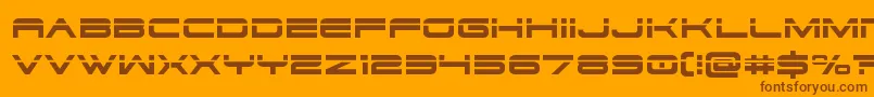 Dodger3laser-fontti – ruskeat fontit oranssilla taustalla