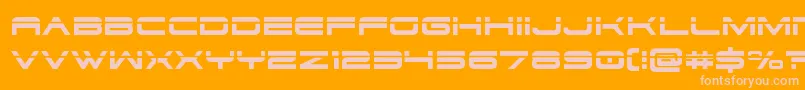 Dodger3laser-Schriftart – Rosa Schriften auf orangefarbenem Hintergrund