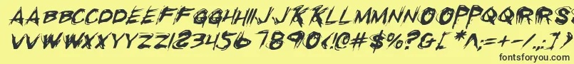 RighteousKillItalic Font – Black Fonts on Yellow Background