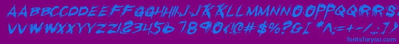 RighteousKillItalic Font – Blue Fonts on Purple Background