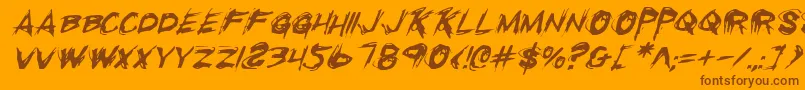 RighteousKillItalic Font – Brown Fonts on Orange Background