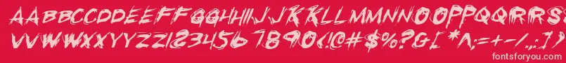 RighteousKillItalic Font – Pink Fonts on Red Background