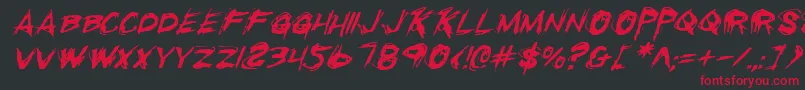 RighteousKillItalic Font – Red Fonts on Black Background