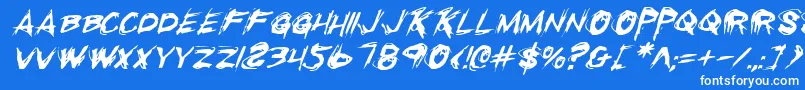 RighteousKillItalic Font – White Fonts on Blue Background