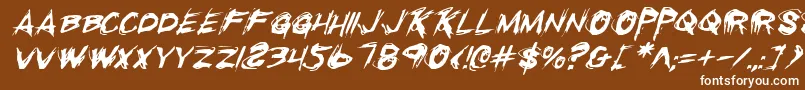 RighteousKillItalic Font – White Fonts on Brown Background