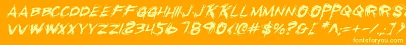 RighteousKillItalic Font – Yellow Fonts on Orange Background