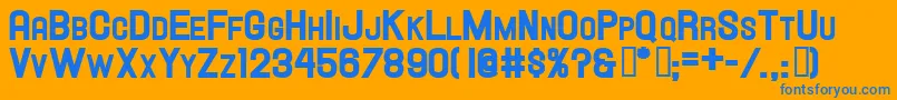 Hallandalescheavy Font – Blue Fonts on Orange Background