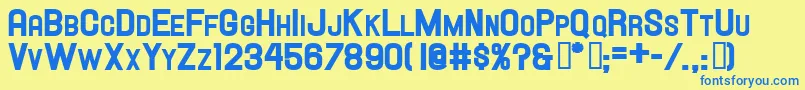 Hallandalescheavy Font – Blue Fonts on Yellow Background