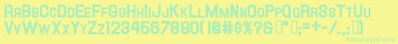 Hallandalescheavy Font – Green Fonts on Yellow Background