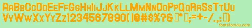 Hallandalescheavy Font – Orange Fonts on Green Background
