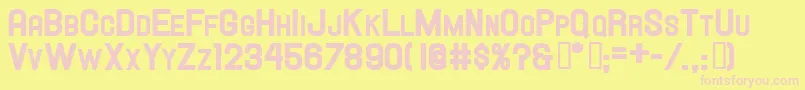 Hallandalescheavy Font – Pink Fonts on Yellow Background