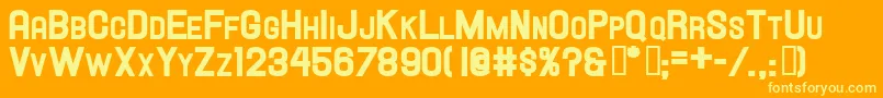 Hallandalescheavy Font – Yellow Fonts on Orange Background