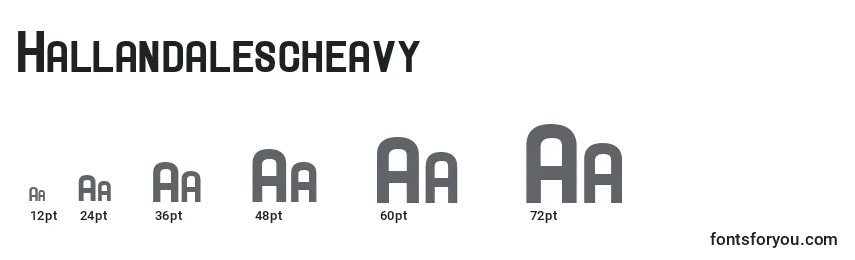 Размеры шрифта Hallandalescheavy