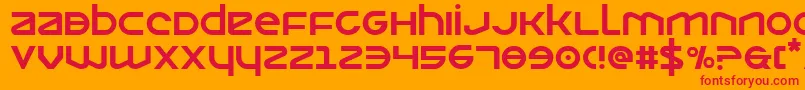 フォントOpilio – オレンジの背景に赤い文字