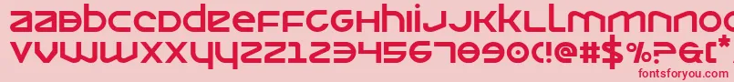 Czcionka Opilio – czerwone czcionki na różowym tle