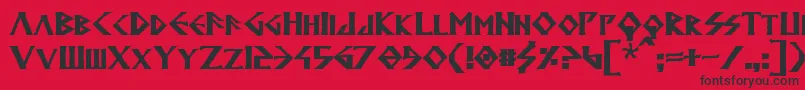 フォントAnglodavekBold – 赤い背景に黒い文字