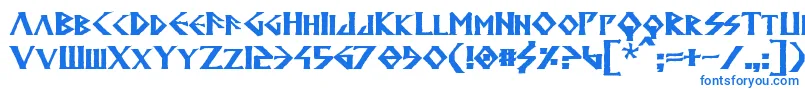 AnglodavekBold-Schriftart – Blaue Schriften auf weißem Hintergrund