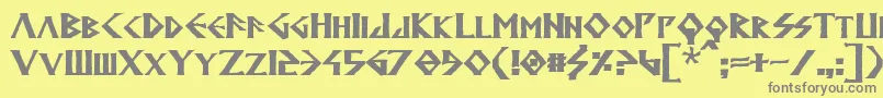 AnglodavekBold-fontti – harmaat kirjasimet keltaisella taustalla