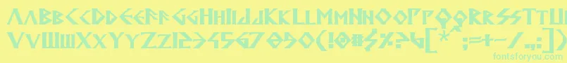 AnglodavekBold Font – Green Fonts on Yellow Background