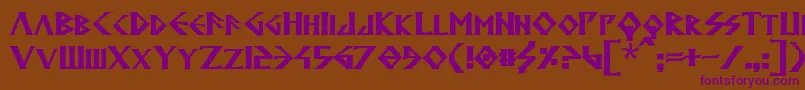 フォントAnglodavekBold – 紫色のフォント、茶色の背景