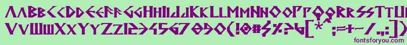 フォントAnglodavekBold – 緑の背景に紫のフォント