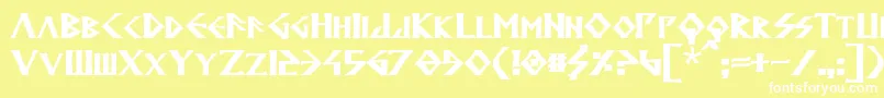 フォントAnglodavekBold – 黄色い背景に白い文字